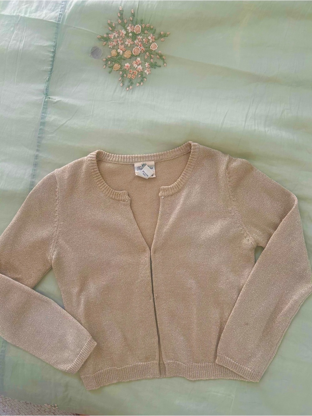 Vintage Metallic Women's Knit Cardigan Sweater
